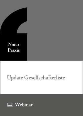Online-Seminar: Update Gesellschafterliste (09.11.2026)