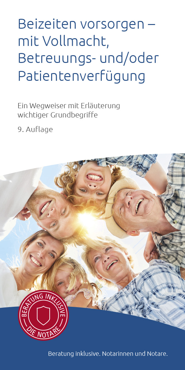 Infobroschüre "Beizeiten vorsorgen" (50er Pack)